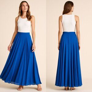 Lucy Paris Royal Blue Flowy Maxi Skirt Lined Cottagecore Y2K Sz Small